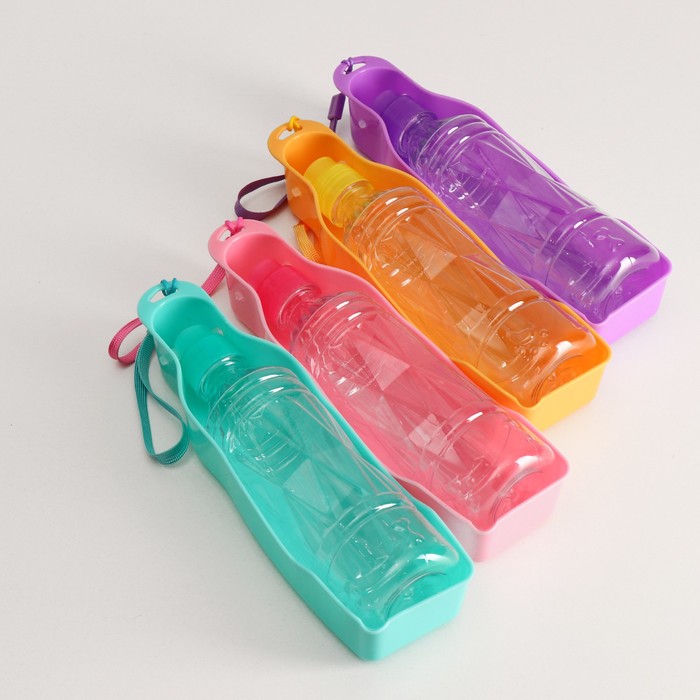 Автопоилка прогулочная с фигурной бутылочкой, 450 мл, микс цветов