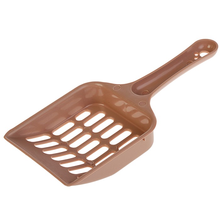 Туалет с бортом, пластиковой вставкой с сеткой и совком, 43 х 33 х 15 см, шоколад