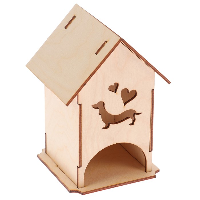 Чайный домик "Собака" с прорезными элементами