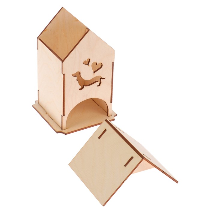 Чайный домик "Собака" с прорезными элементами