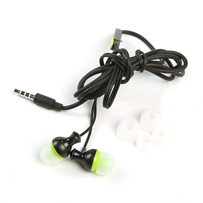 Гарнитура Qumann QSE-01 Simple 40013, чёрно-зелёная