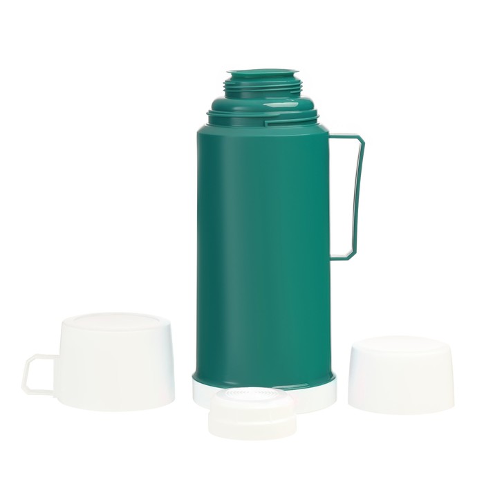 Ланч-бокс 2 л, круглый, 2 тарелки и подложка внутри, держит тепло 2 ч, микс, 17х15 см