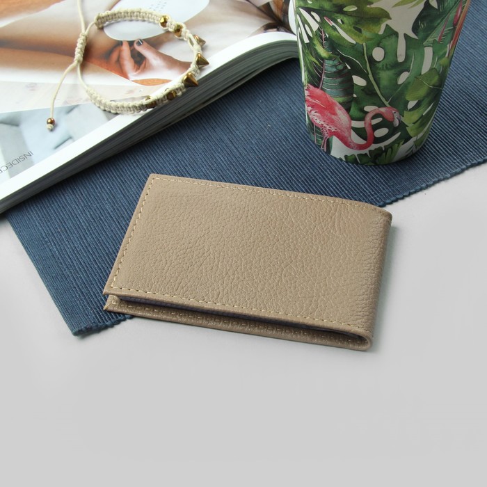 Визитница, 1 ряд, 18 листов, флотер, цвет бежевый