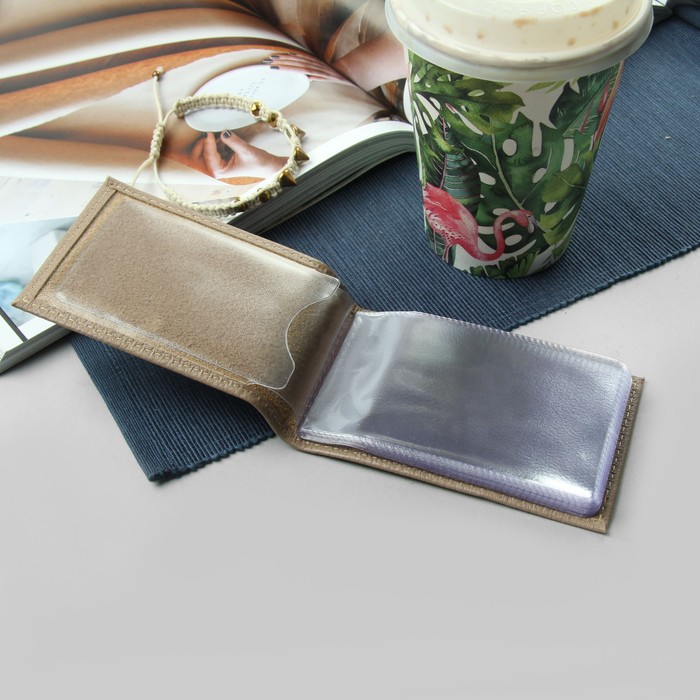 Визитница, 1 ряд, 18 листов, флотер, цвет бежевый