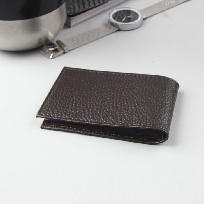 Визитница, 1 ряд, 18 листов, флотер, цвет коричневый