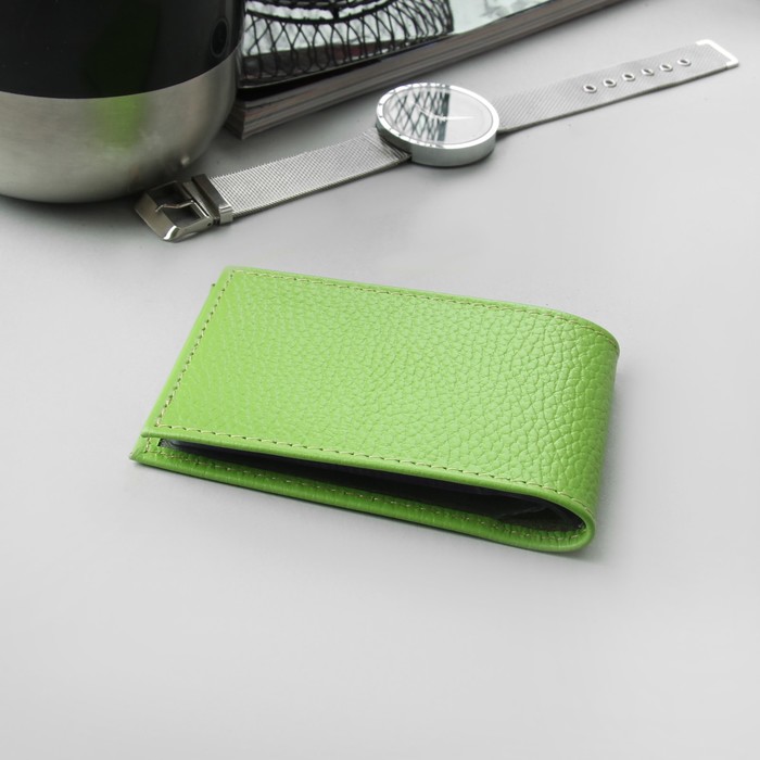 Визитница, 1 ряд, 18 листов, флотер, цвет салатовый