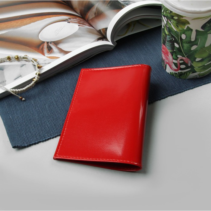 Обложка для паспорта, шик, цвет алый