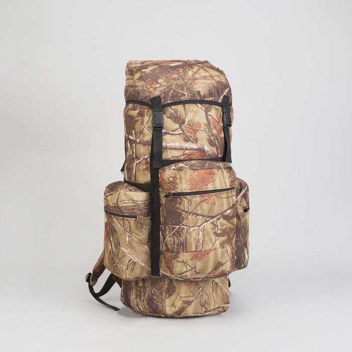 Рюкзак туристический "Рейд", 65 л, отдел на шнурке, 3 наружных кармана, цвет камуфляж Лес