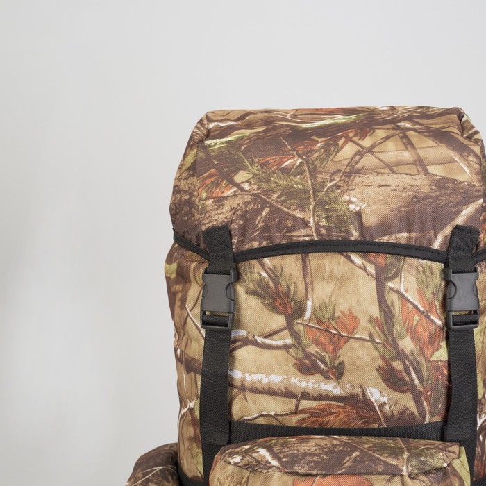 Рюкзак туристический "Рейд", 65 л, отдел на шнурке, 3 наружных кармана, цвет камуфляж Лес