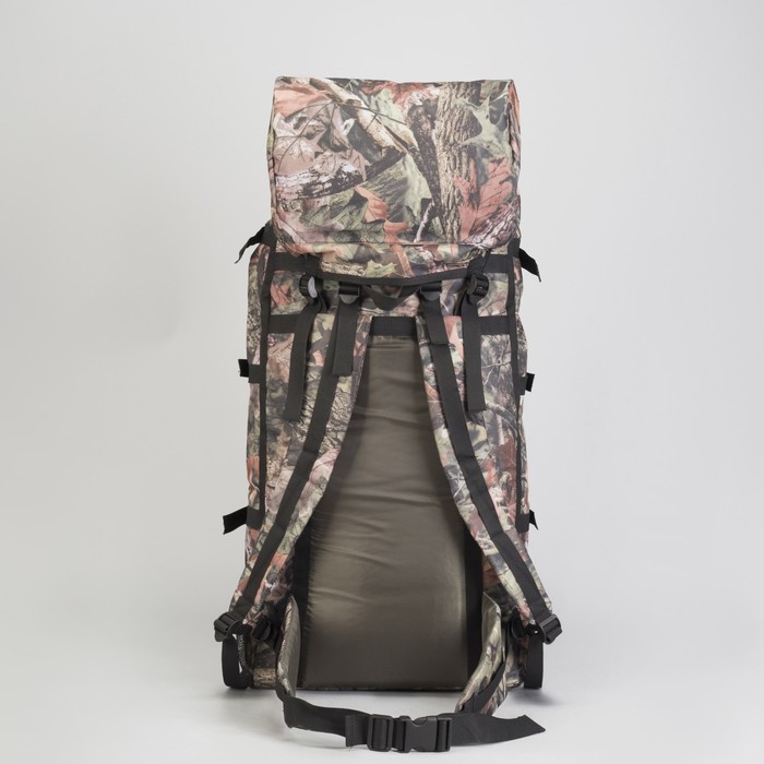 Рюкзак туристический "СПУТНИК", 70 л, отдел на шнурке, 3 наружных кармана, цвет камуфляж Лес