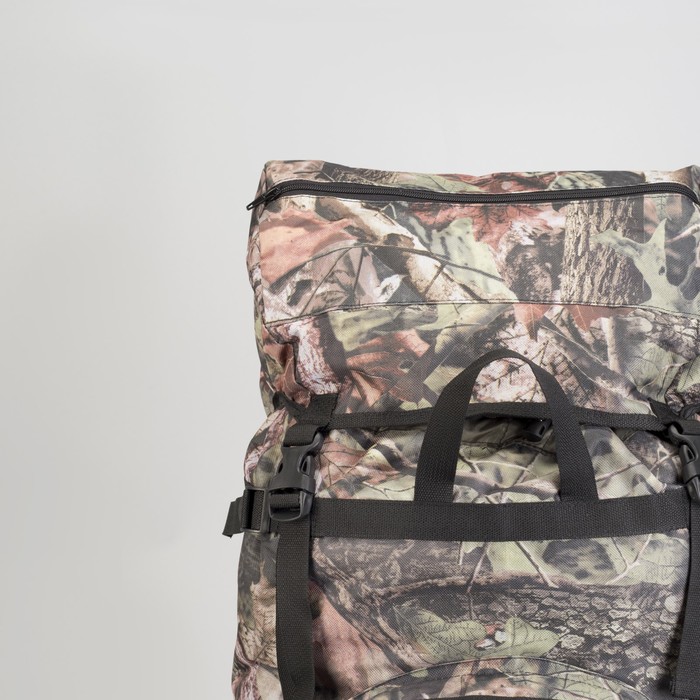 Рюкзак туристический "СПУТНИК", 70 л, отдел на шнурке, 3 наружных кармана, цвет камуфляж Лес