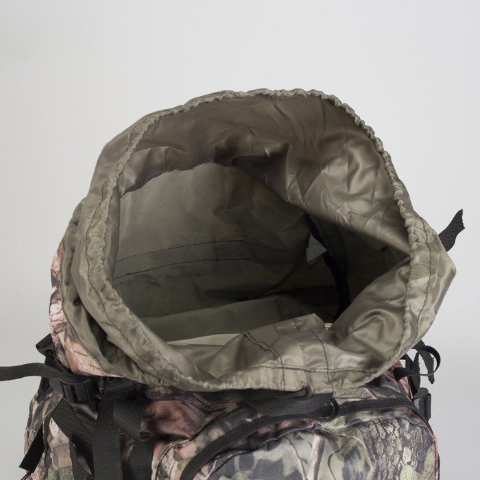 Рюкзак туристический "СПУТНИК", 70 л, отдел на шнурке, 3 наружных кармана, цвет камуфляж Лес