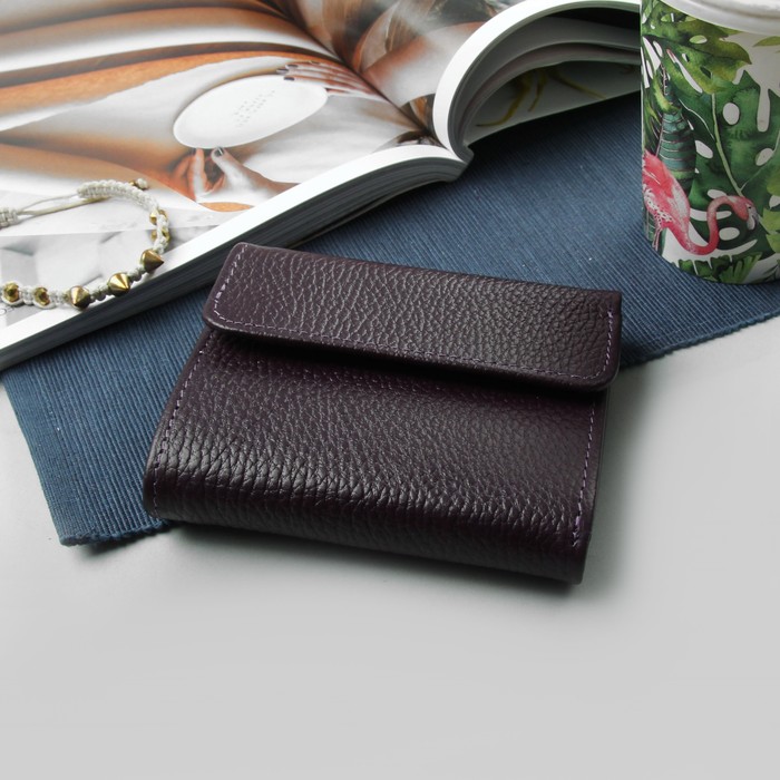 Кошелёк женский, 2 отдела, для кредиток, для монет, цвет фиолетовый