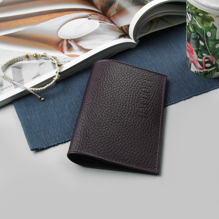 Обложка для паспорта, флотер, цвет фиолетовый