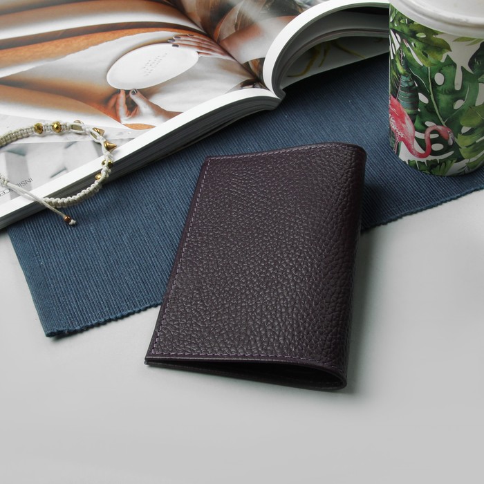 Обложка для паспорта, флотер, цвет фиолетовый