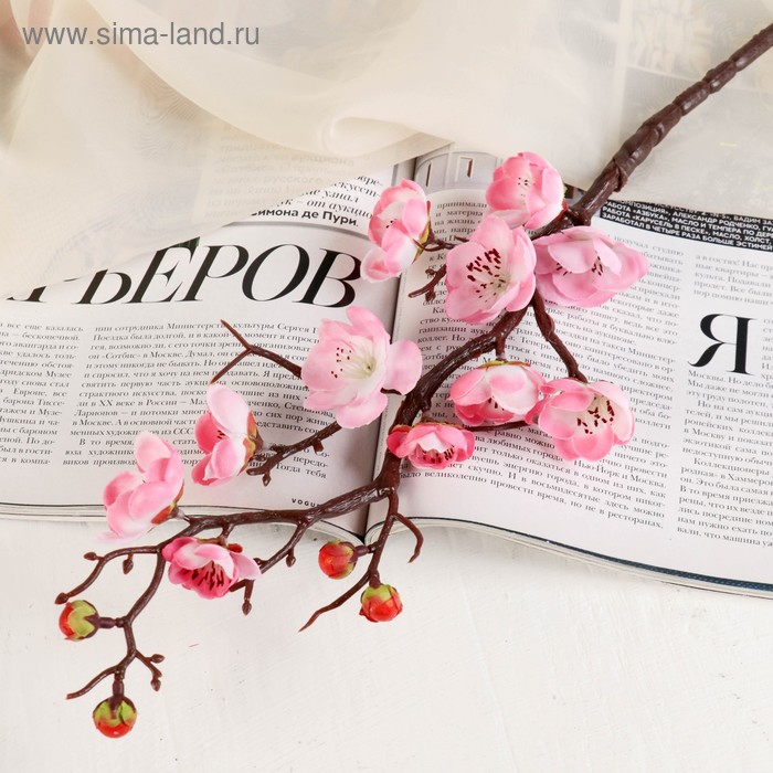 цветы искусственные веточка сакуры 2 5х42 см белый Цветы искусственные Ветка сакуры 3х60 см, розовый