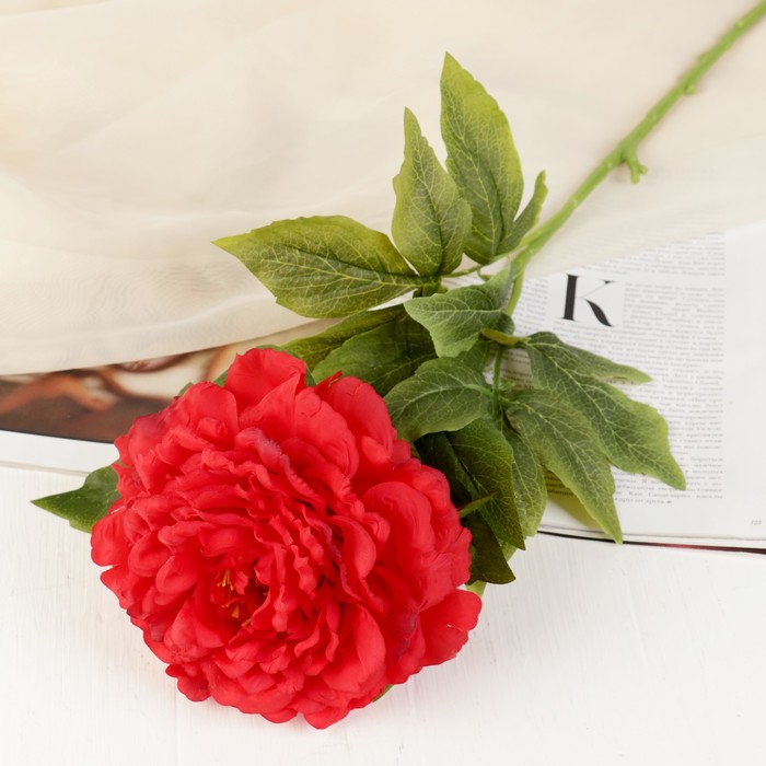 Цветы искусственные "Пышный пион" 15*70 см, красный