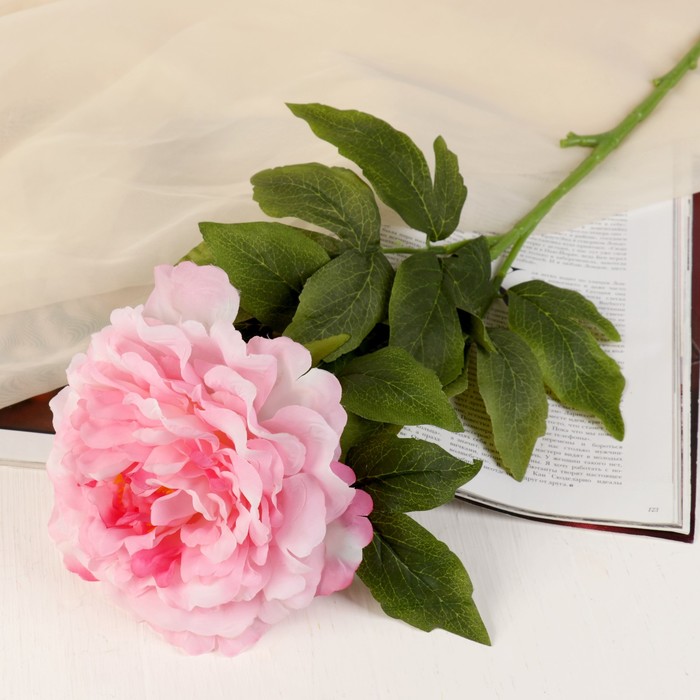 Цветы искусственные "Пышный пион" 15*70 см, розовый