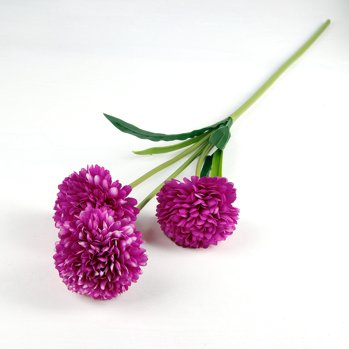 Цветы искусственные "Георгин Дана" три бутона 9*85 см, сиреневый