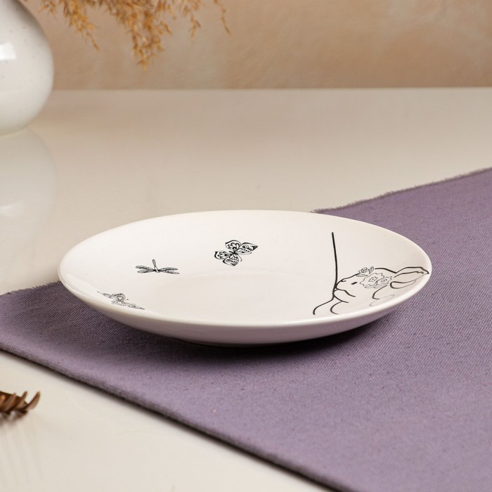 Тарелка "Зайчик" плоская, 19,5 см, микс