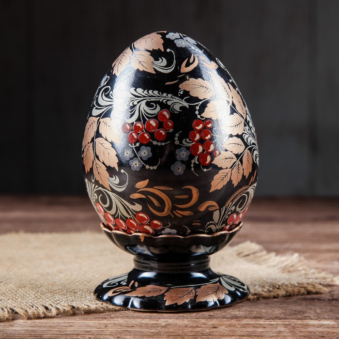 Яйцо "Хохлома", расписное, на подставке