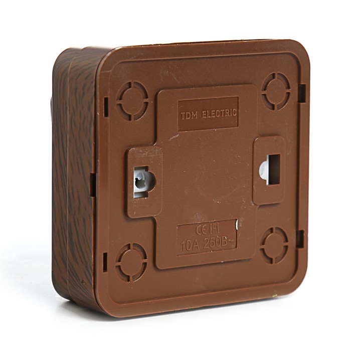 Выключатель 2-кл. открытой установки с подсветкой IP20 10А, бук "Ладога" TDM