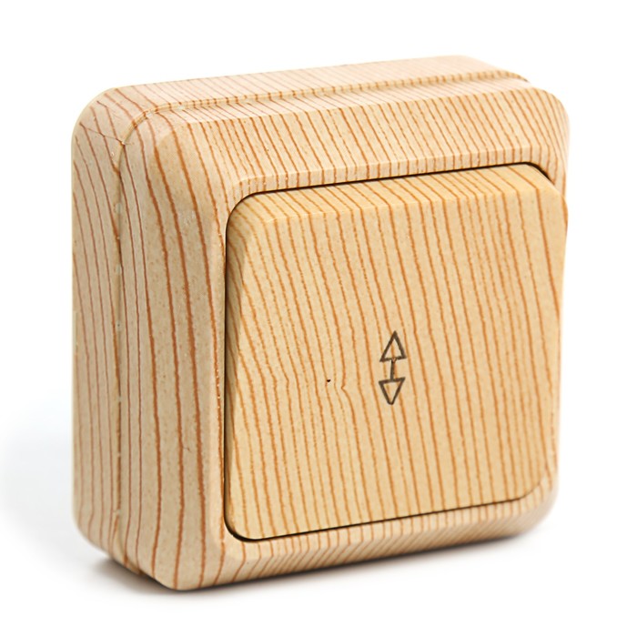 Переключатель на 2 направления 1-кл. открытой установки IP20 10А, сосна "Ладога" TDM