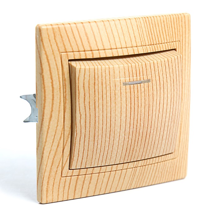 Выключатель 1 кл. с подсветкой 10А "ЭКО" (сосна) "Таймыр" TDM