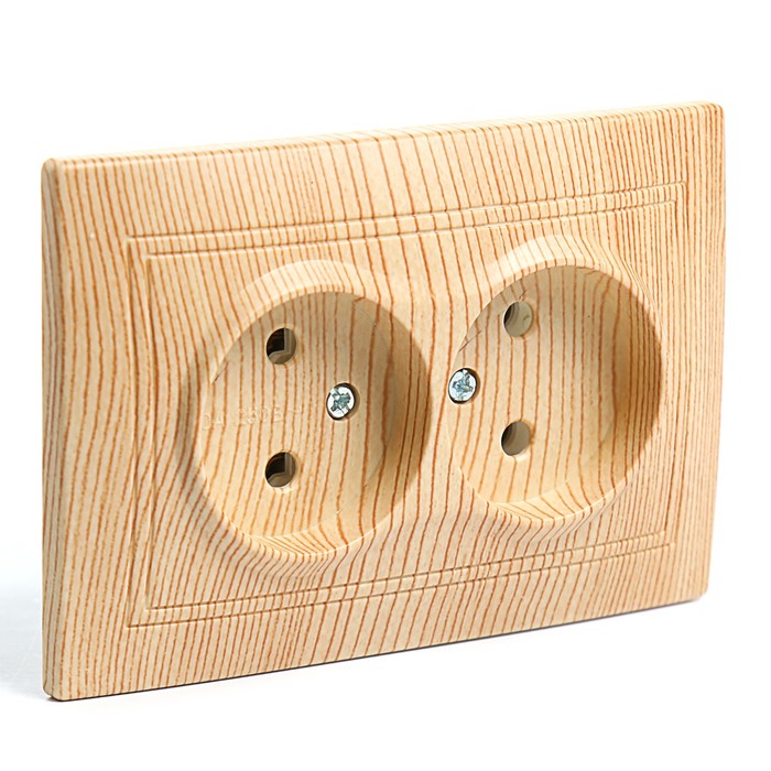 Розетка двойная 2П 10А 250В "ЭКО" (сосна) "Таймыр" TDM