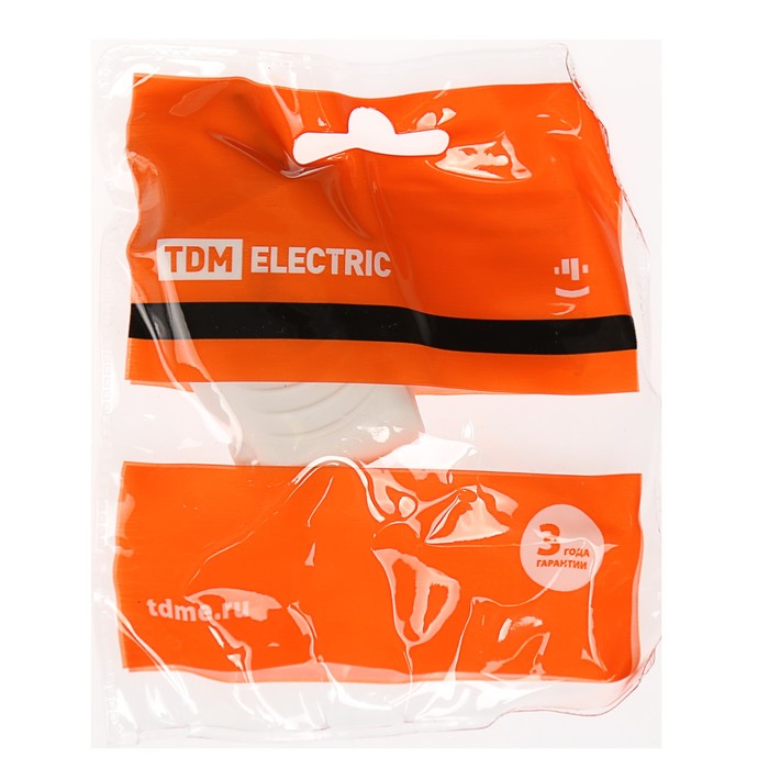 Вилка б/з белая 10А 250В (евровилка CEE 7/16) угловой вывод проводника TDM