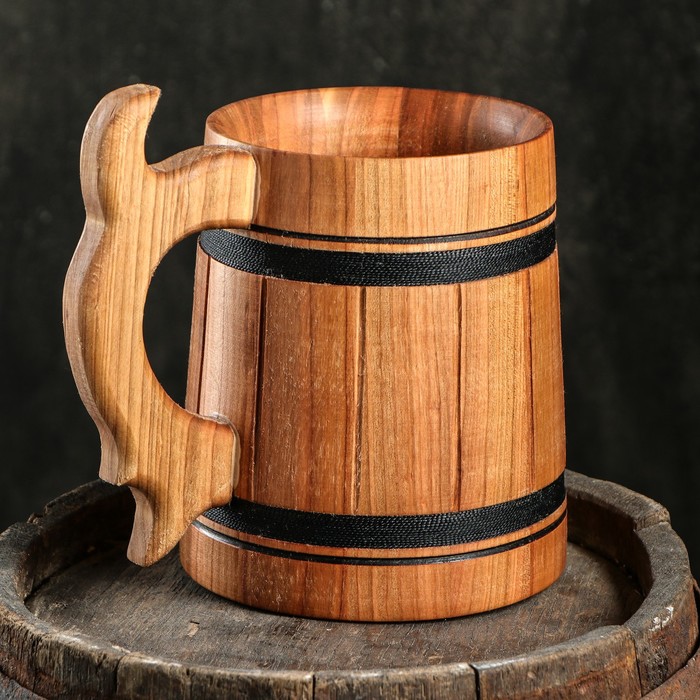 Кружка пивная деревянная "Мюнкер", светлая, 0,5 л