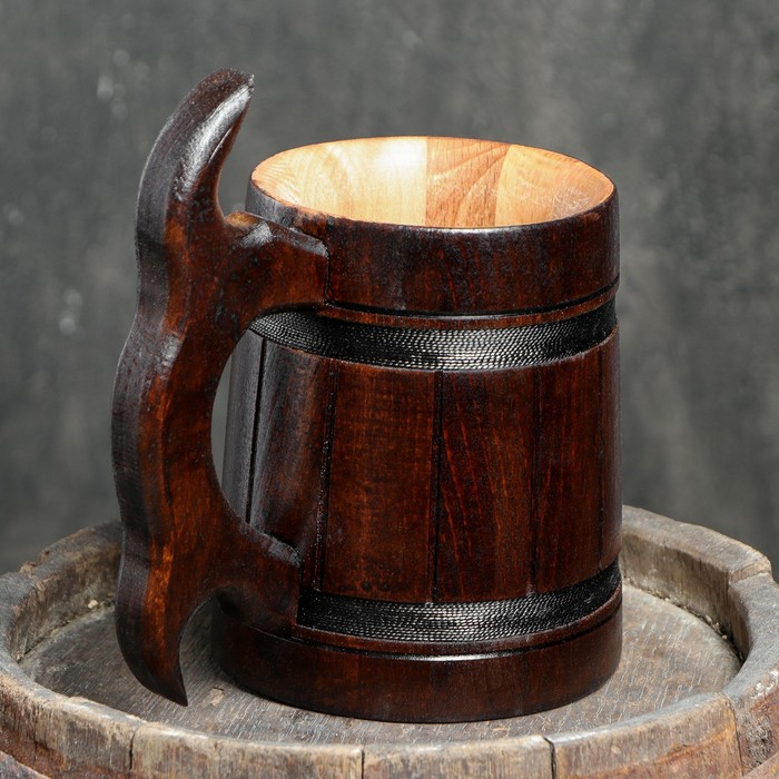 Кружка пивная деревянная "Мюнкер", темная, 0,3 л