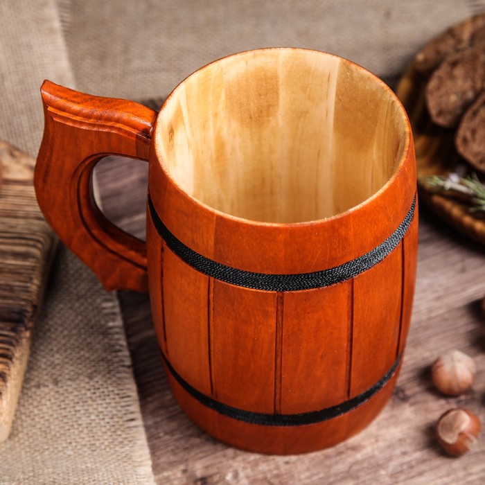 Кружка пивная деревянная "Паб", 0,8 л