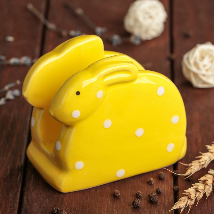 Салфетница "Зайка", цвет желтый