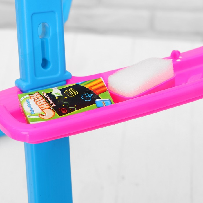 Мольберт с двусторонней доской для рисования "Медвежонок", синий