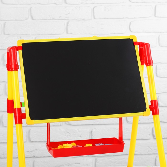 Мольберт с двусторонней доской, жёлтый, 46 × 36 × 50 см