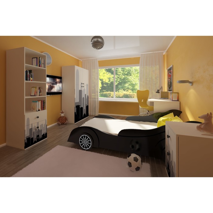 Кровать-машина, 2087х948х642 мм, цвет черный