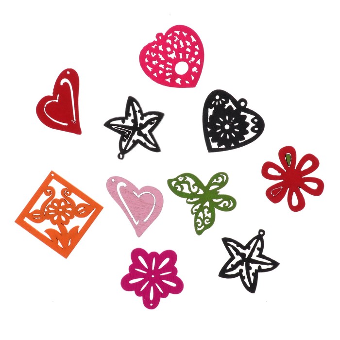 Подвеска деревянная для декора "Лето" ассорти, 2х2 см