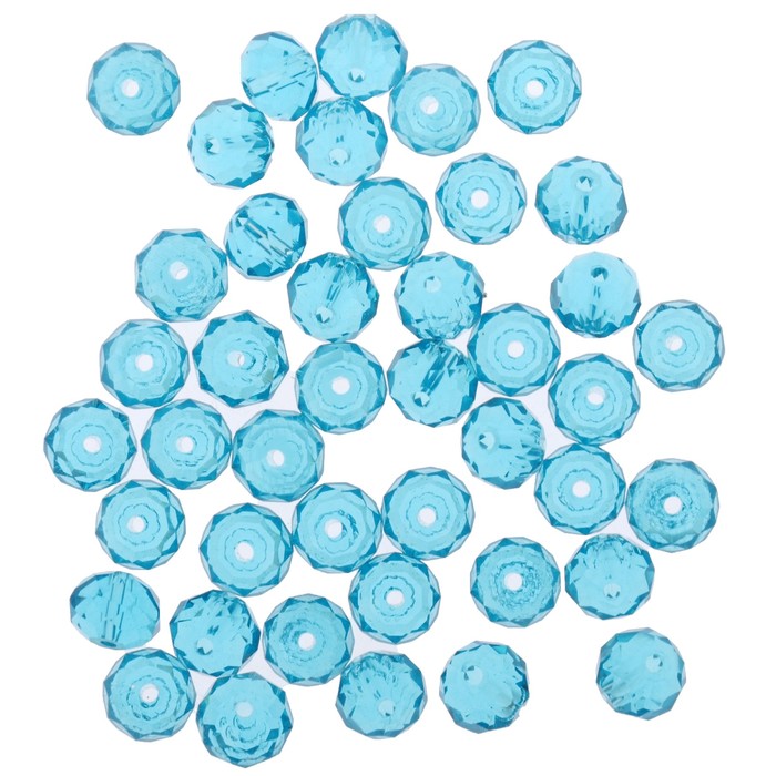 Набор бусин из натур. камня "Циркон" лазурный 0,8 см 20 гр