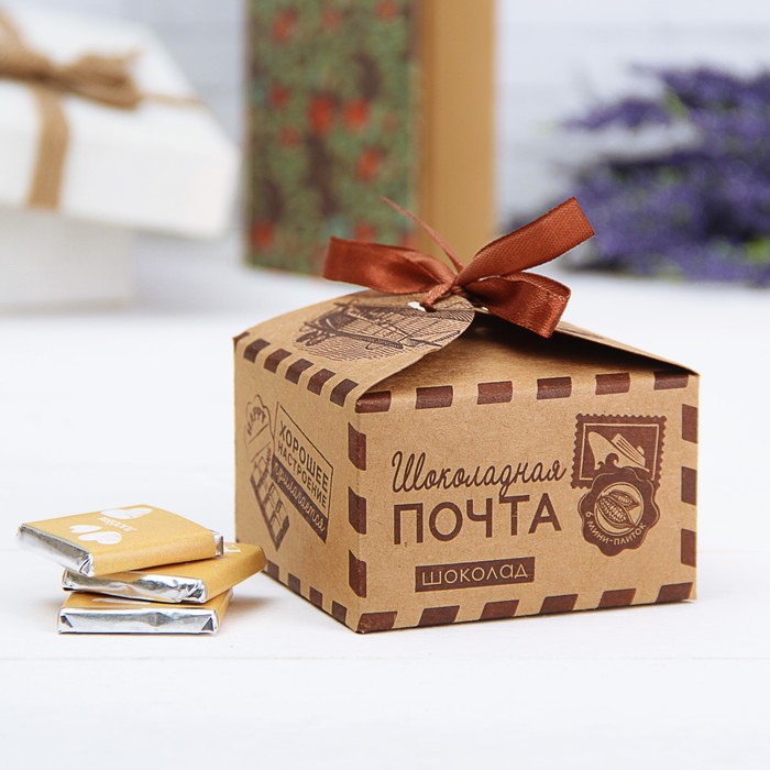 Шоколад 5г в коробке "Шоколадная почта", 6 шт