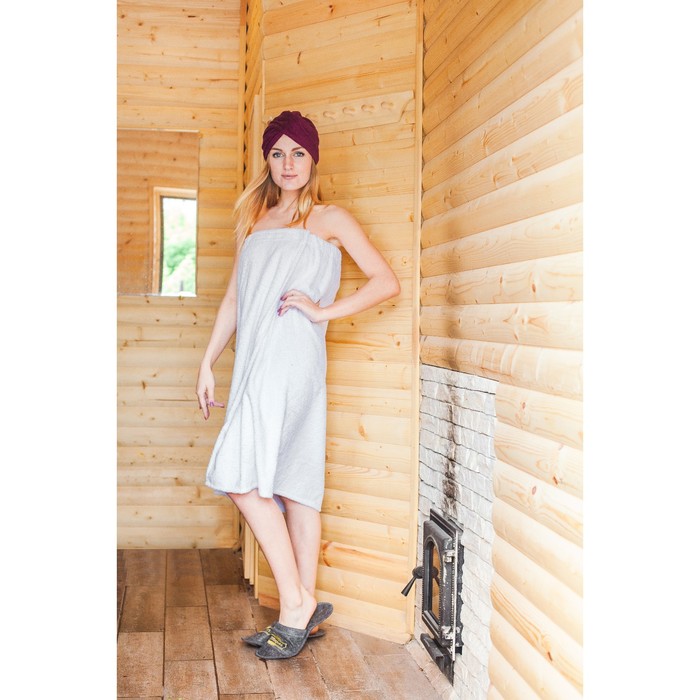 Чалма для волос "Добропаровъ", махра, хлопок, цвет микс