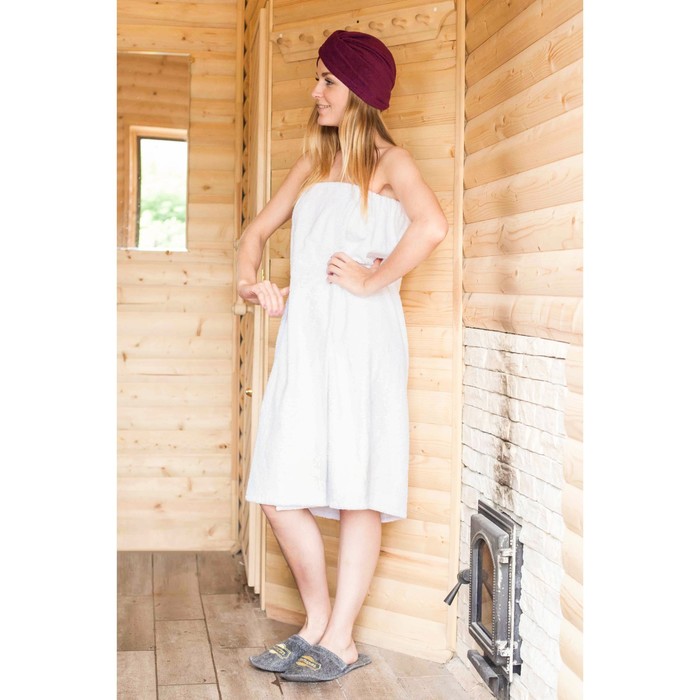 Чалма для волос "Добропаровъ", махра, хлопок, цвет микс