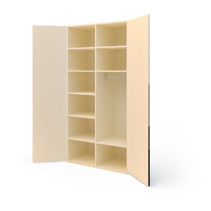 Шкаф широкий 2 двери, 1806х900х504 мм, цвет кремовый/фотопечать