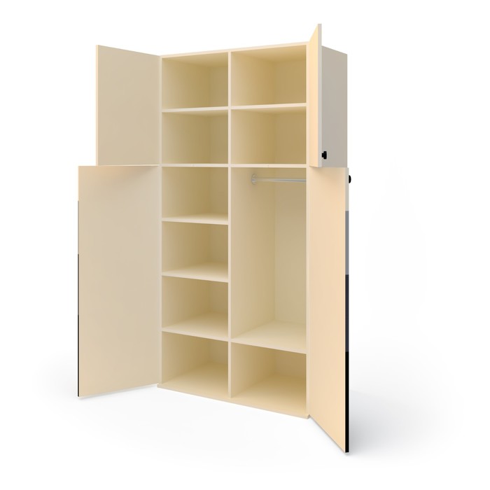 Шкаф широкий 4 двери, 1806х900х504 мм, цвет кремовый/фотопечать