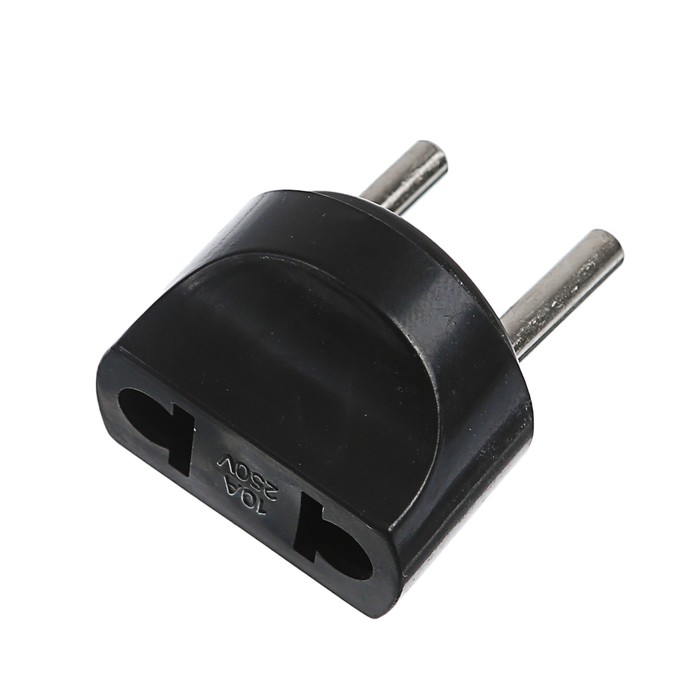 Переходник 6 А, евро, круглый, черный, 220 В