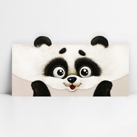 Конверт для денег формовой «Весёлая панда», 17,5 х 9 см