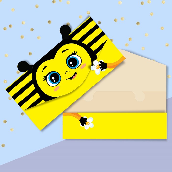 Конверт для денег формовой «Пчёлка», 17,5 х 9,5 см