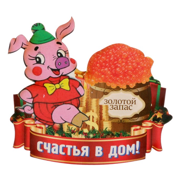 Магнит "Счастья в дом!" символ года 2019