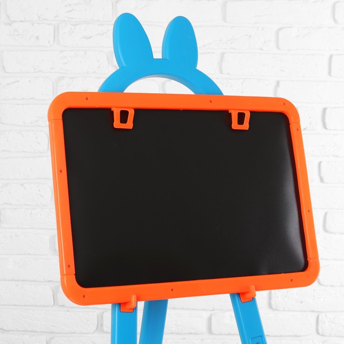 Мольберт с двусторонней доской для рисования "Зайка", синий
