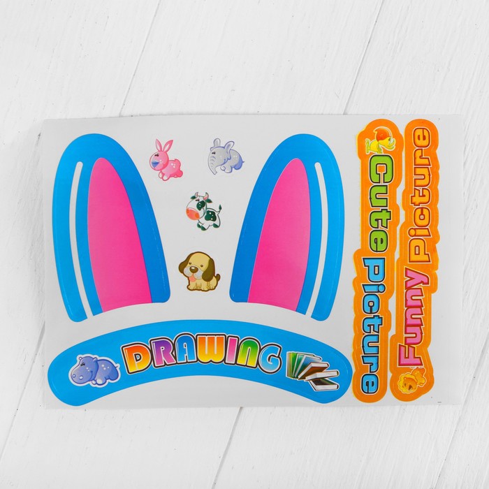 Мольберт с двусторонней доской для рисования "Зайка", синий